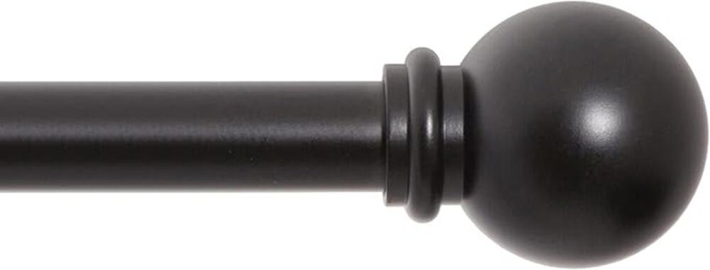 Kenney Chelsea 5/8" Adjustable Curtain Rod 48 to 86 in Black
